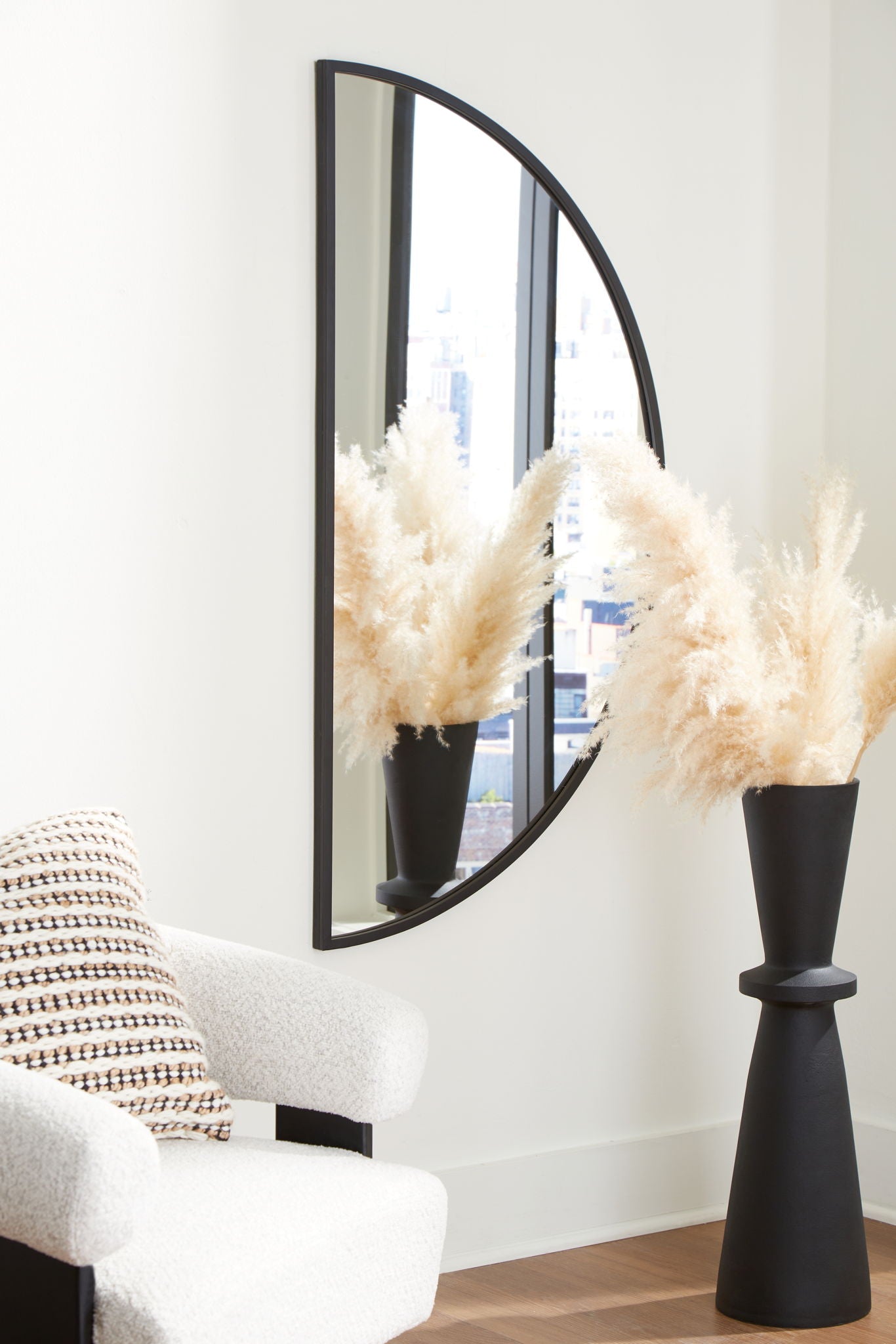 Denlow - Black - Accent Mirror - Hornell Furniture Outlet