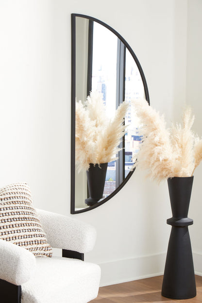 Denlow - Black - Accent Mirror - Hornell Furniture Outlet