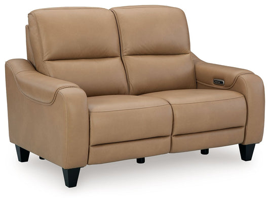 Mosswell - Power Reclining Loveseat With Adj Headrest - Toffee - Hornell Furniture Outlet