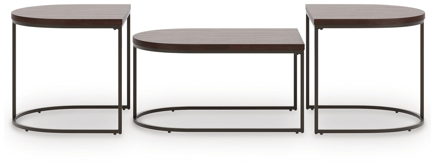 Vanmore - Dark Brown - Occasional Table Set (Set of 3) - Hornell Furniture Outlet