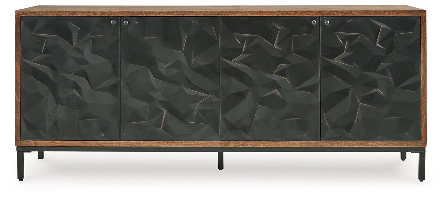 Dorannby - Black / Brown - Accent Cabinet - Hornell Furniture Outlet