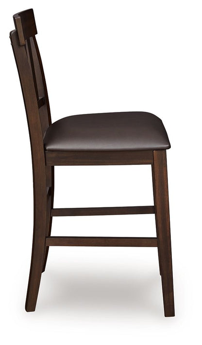 Haddigan - Upholstered Barstool (Set of 2) - Dark Brown - Hornell Furniture Outlet