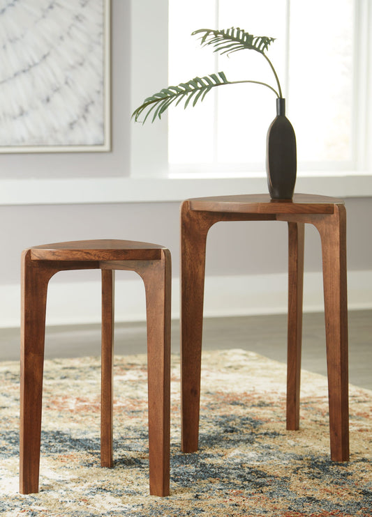 Brynnleigh - Medium Brown - Accent Table Set (Set of 2) - Hornell Furniture Outlet