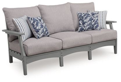 Cove Beach - Sofa With Cushion - Gray - Hornell Furniture Outlet