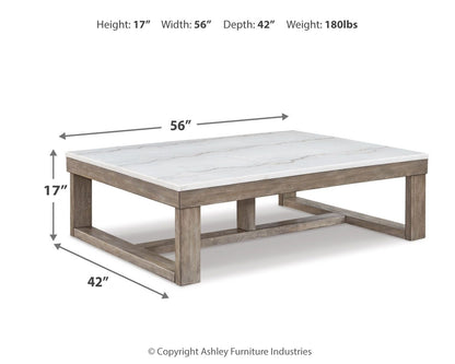 Loyaska - Brown / Ivory - Rectangular Cocktail Table - Hornell Furniture Outlet