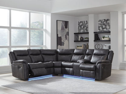 Sultan Meadow - Carbon - 2 - Piece Reclining Sectional - Hornell Furniture Outlet