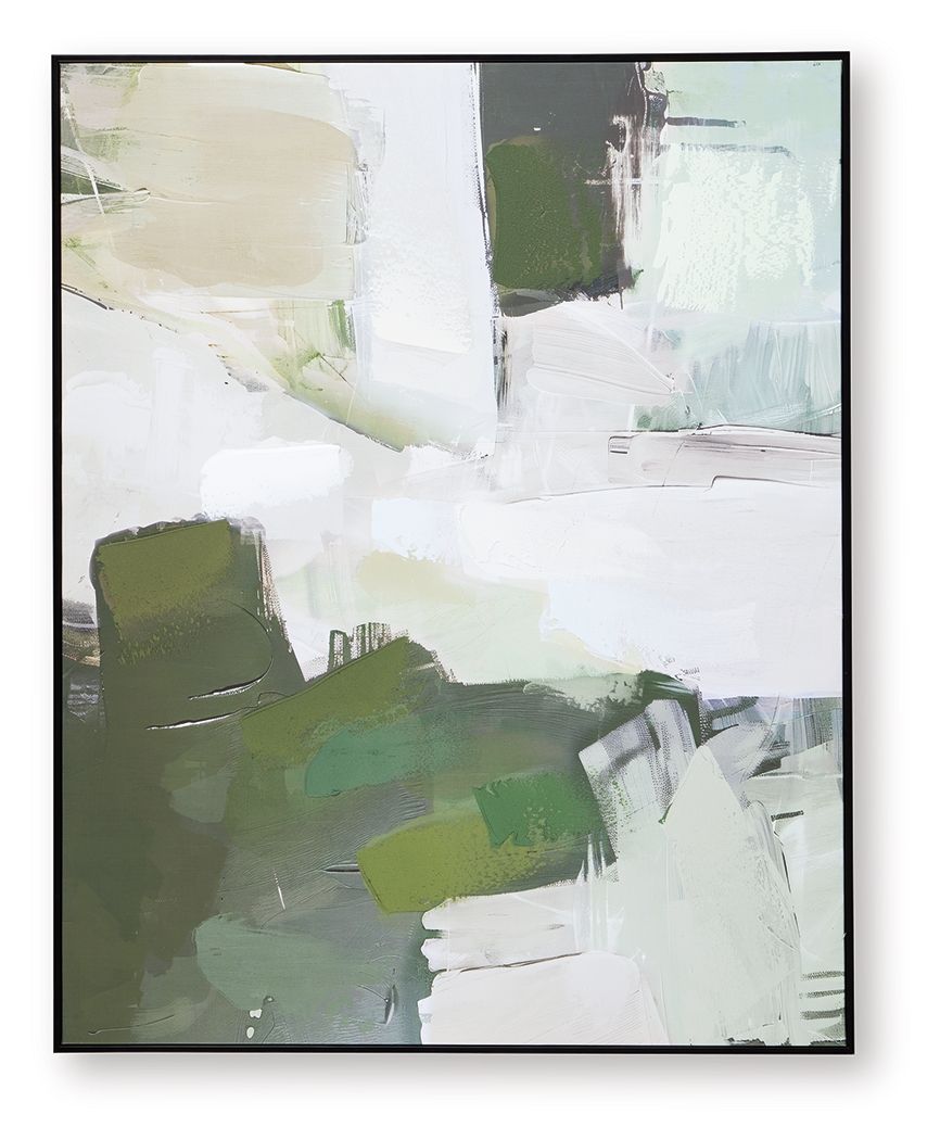 Vinick - Green / Gray / White - Wall Art - Hornell Furniture Outlet