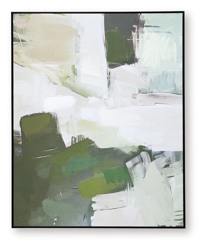Vinick - Green / Gray / White - Wall Art - Hornell Furniture Outlet