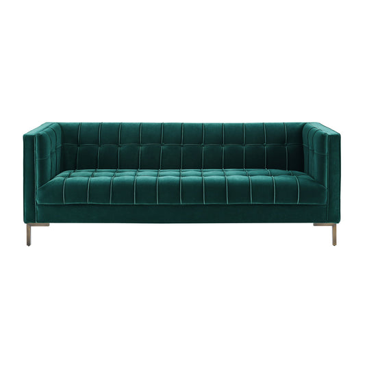 Isaac - Channel Stitch Velvet Sofa - Hornell Furniture Outlet