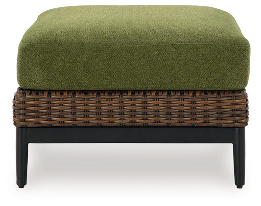Horizon Hall - Brown / Green - Ottoman With Cushion - Hornell Furniture Outlet