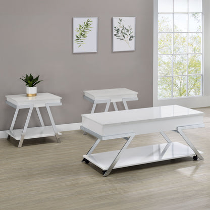 Zena - 3 Piece Occasional Set - White - Hornell Furniture Outlet