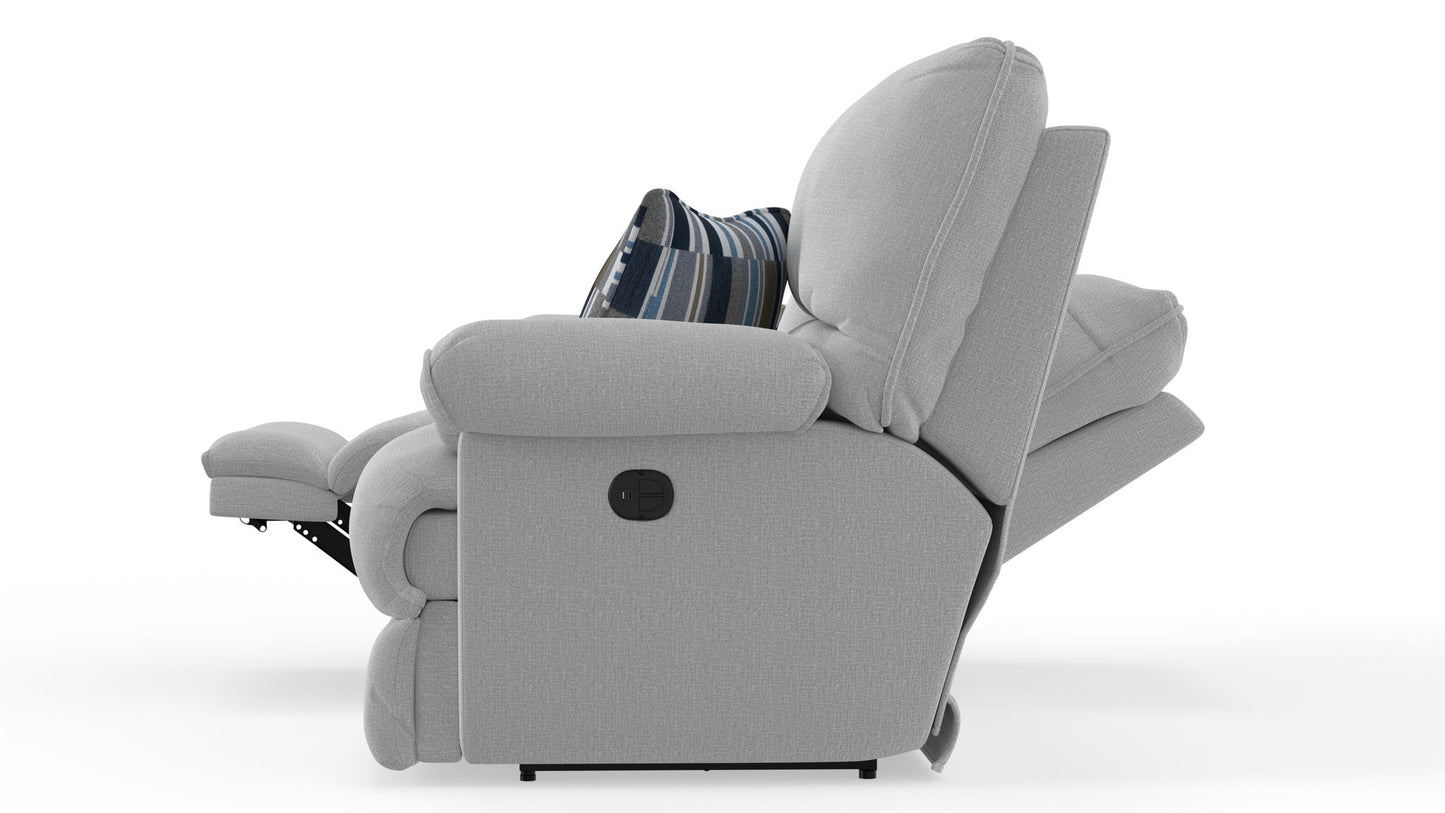 Lenny - Power Lay Flat Reclining Console Loveseat - Hornell Furniture Outlet