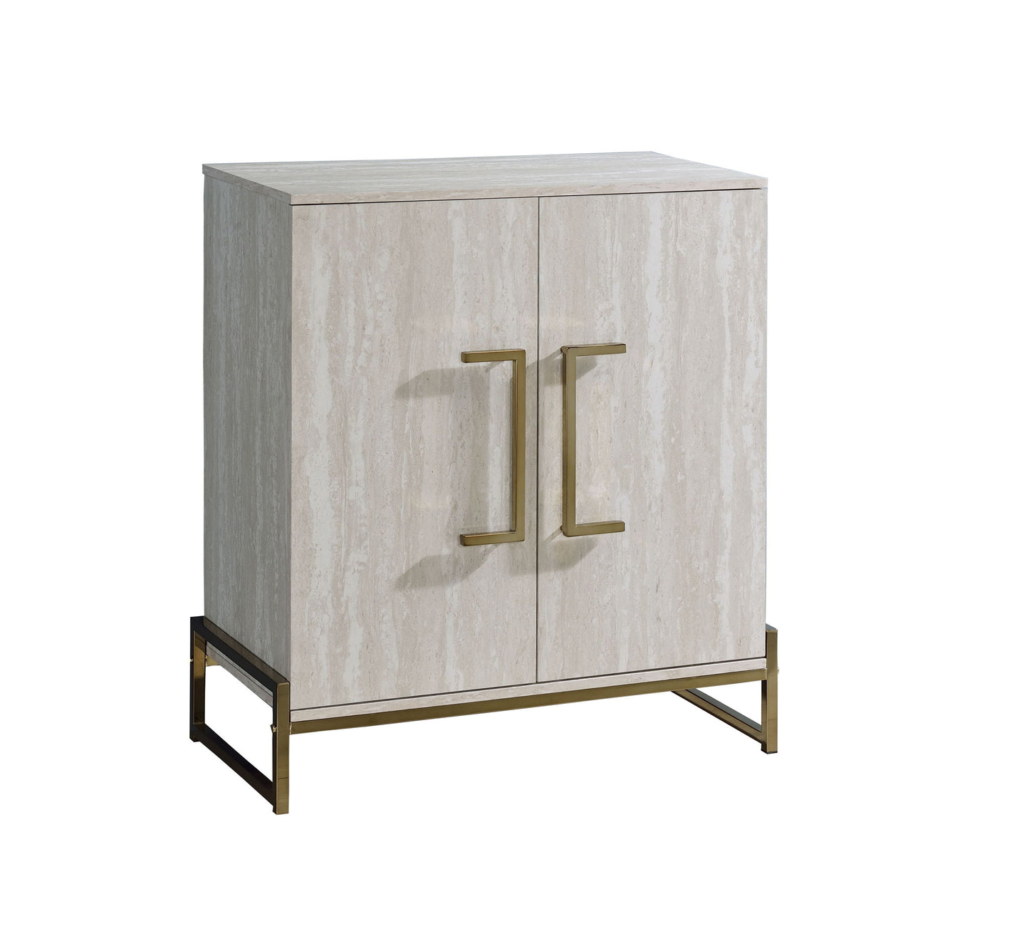 Larkin - Faux Marble Wine Cabinet - Pearl Silver - Hornell Furniture Outlet