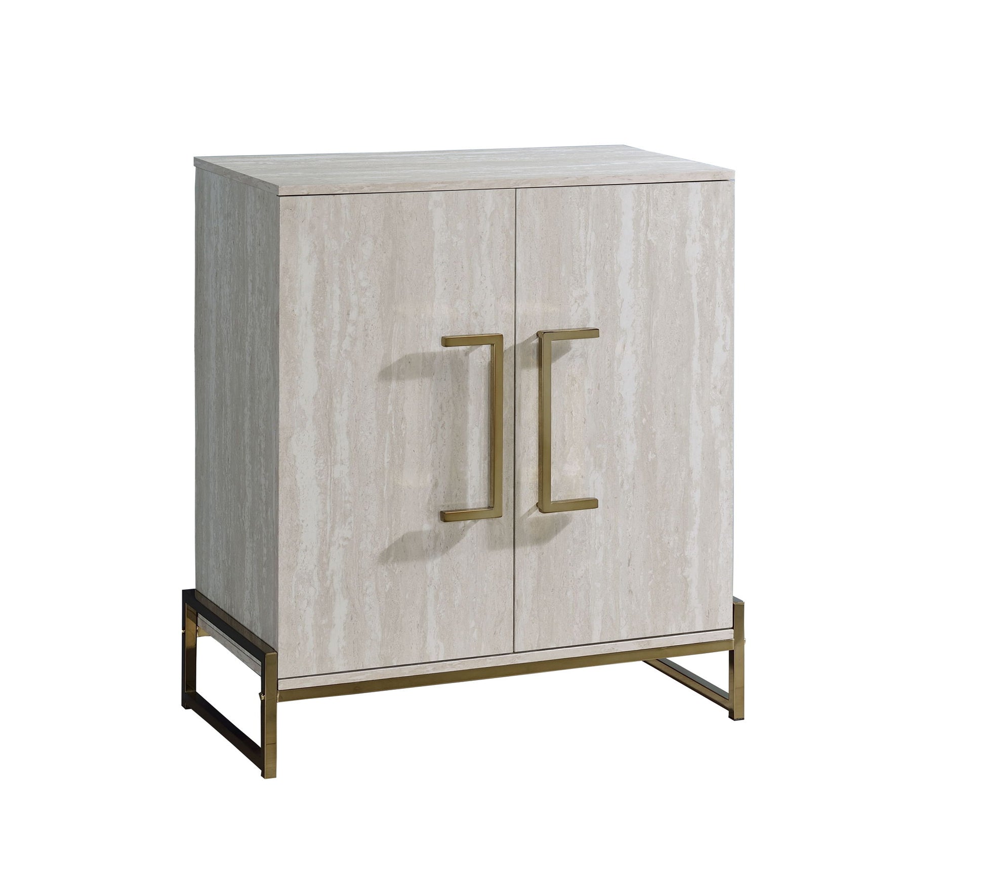 Larkin - Faux Marble Wine Cabinet - Pearl Silver - Hornell Furniture Outlet