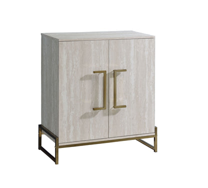 Larkin - Faux Marble Wine Cabinet - Pearl Silver - Hornell Furniture Outlet