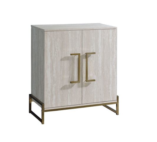 Larkin - Faux Marble Wine Cabinet - Pearl Silver - Hornell Furniture Outlet