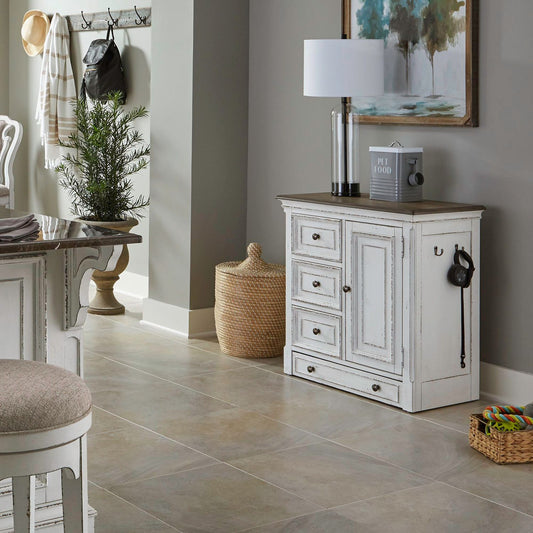 Magnolia Manor - Pet Feeder Cabinet - White - Hornell Furniture Outlet