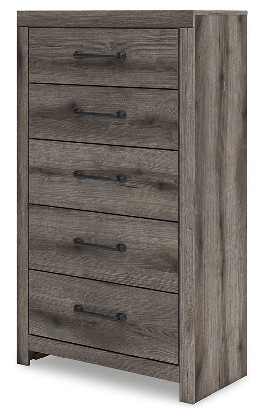 Graystorm - Brown Gray - Five Drawer Chest - Hornell Furniture Outlet