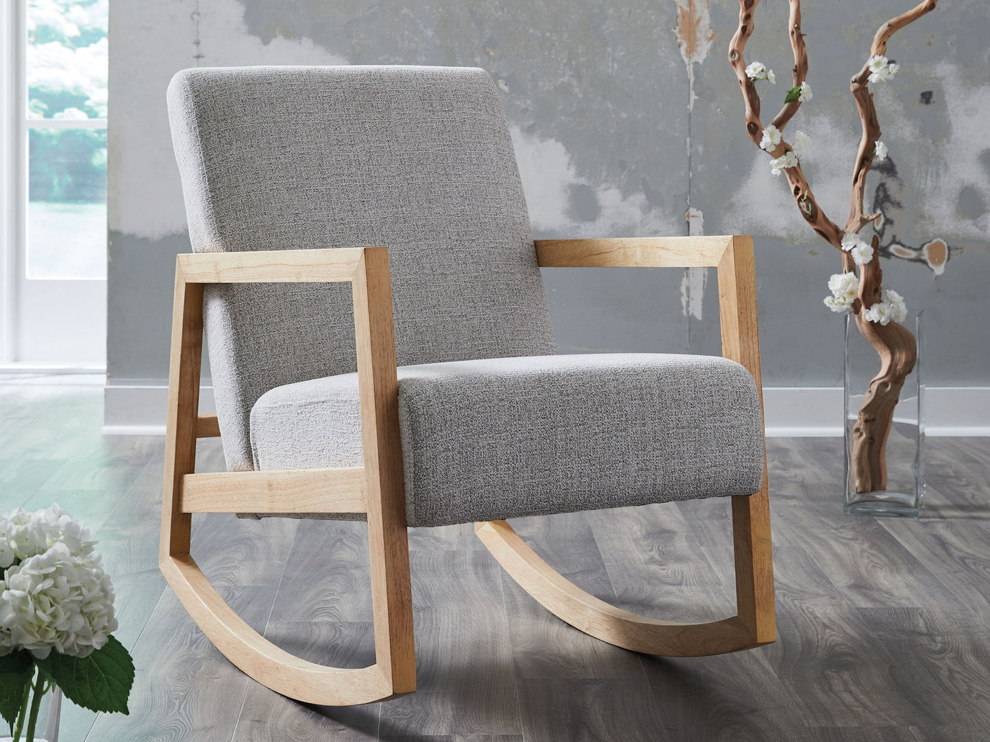 Wychworth - Gray / Natural - Accent Chair - Hornell Furniture Outlet