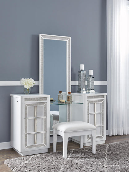 Chalanna - Vanity With Mirror - White - Hornell Furniture Outlet