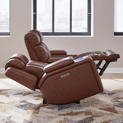 Caswell - Loveseat With Console P2 & ZG - Brown - Hornell Furniture Outlet