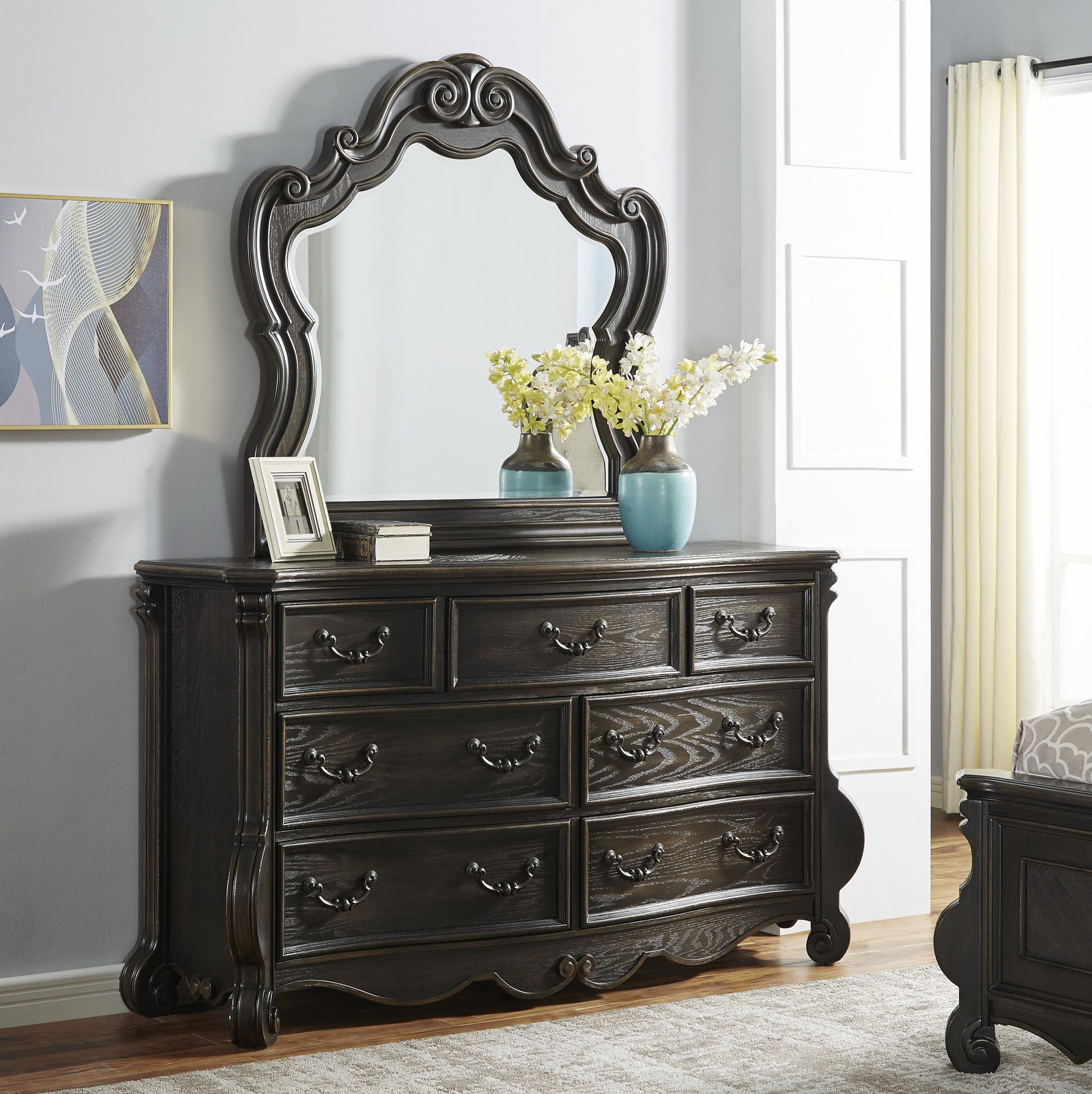 Rhapsody - Dresser And Mirror - Dark Brown - Hornell Furniture Outlet