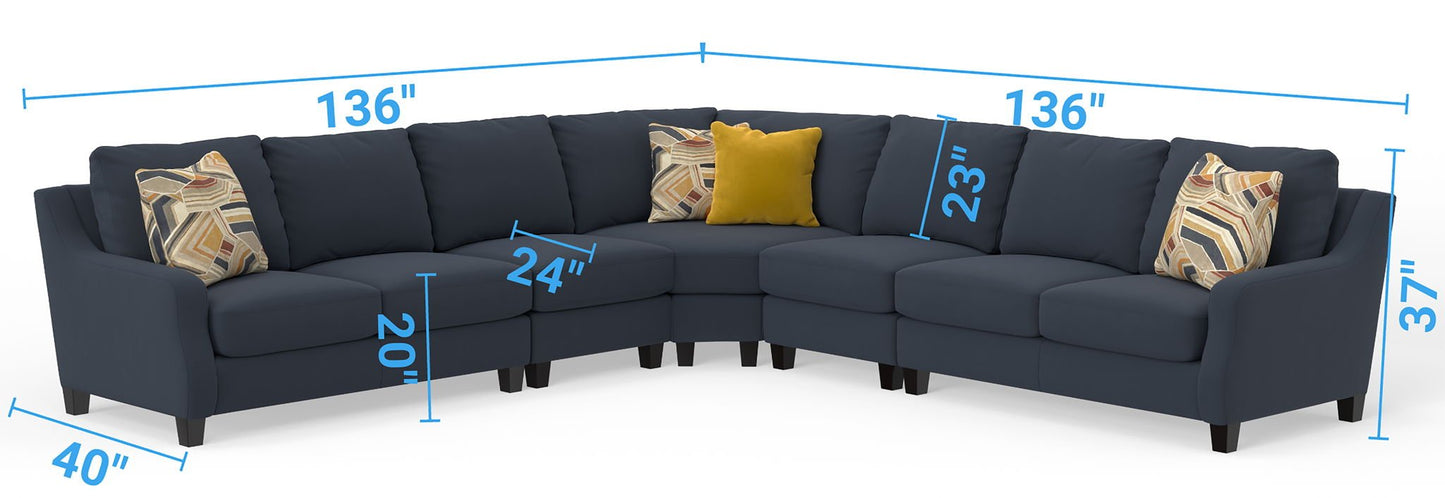 Foley - Sectional With Comfort Coil Seating And 4 Included Accent Pillows - Hornell Furniture Outlet