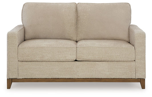 Arendale - Desert - Loveseat With Dark Cushions - Hornell Furniture Outlet