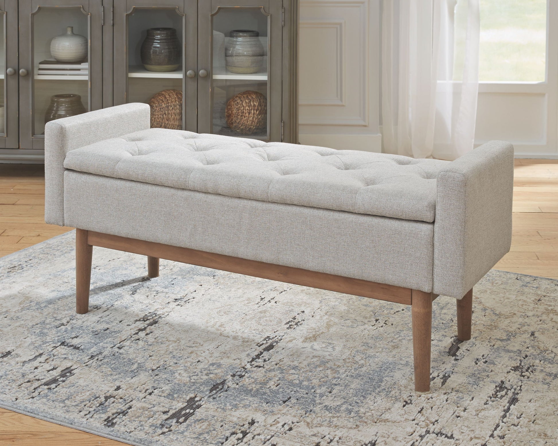 Briarson - Beige / Brown - Storage Bench - Hornell Furniture Outlet