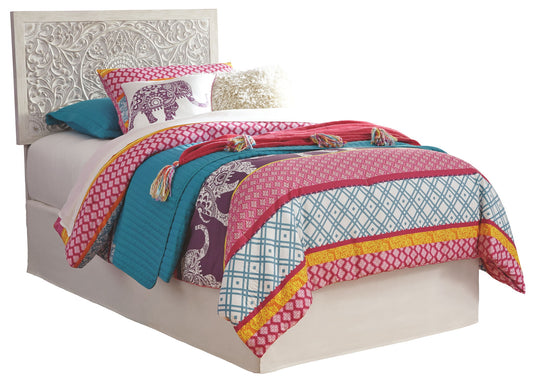 Paxberry - Whitewash - Twin Panel Headboard with Bolt on Bed Frame - Hornell Furniture Outlet