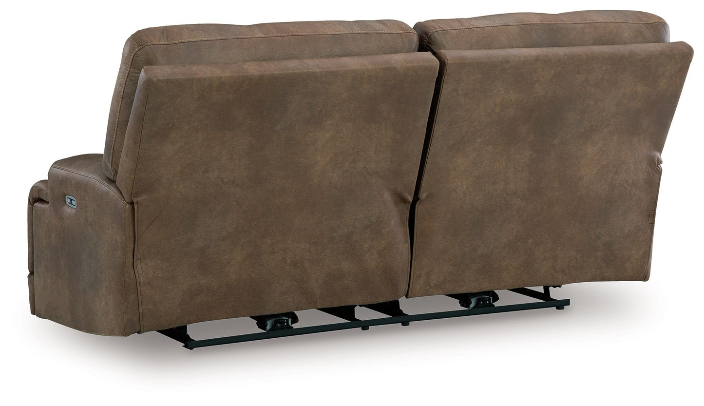 Beckley Place - Earth - 2 Seat Power Reclining Sofa With Adjustable Headrest - Hornell Furniture Outlet