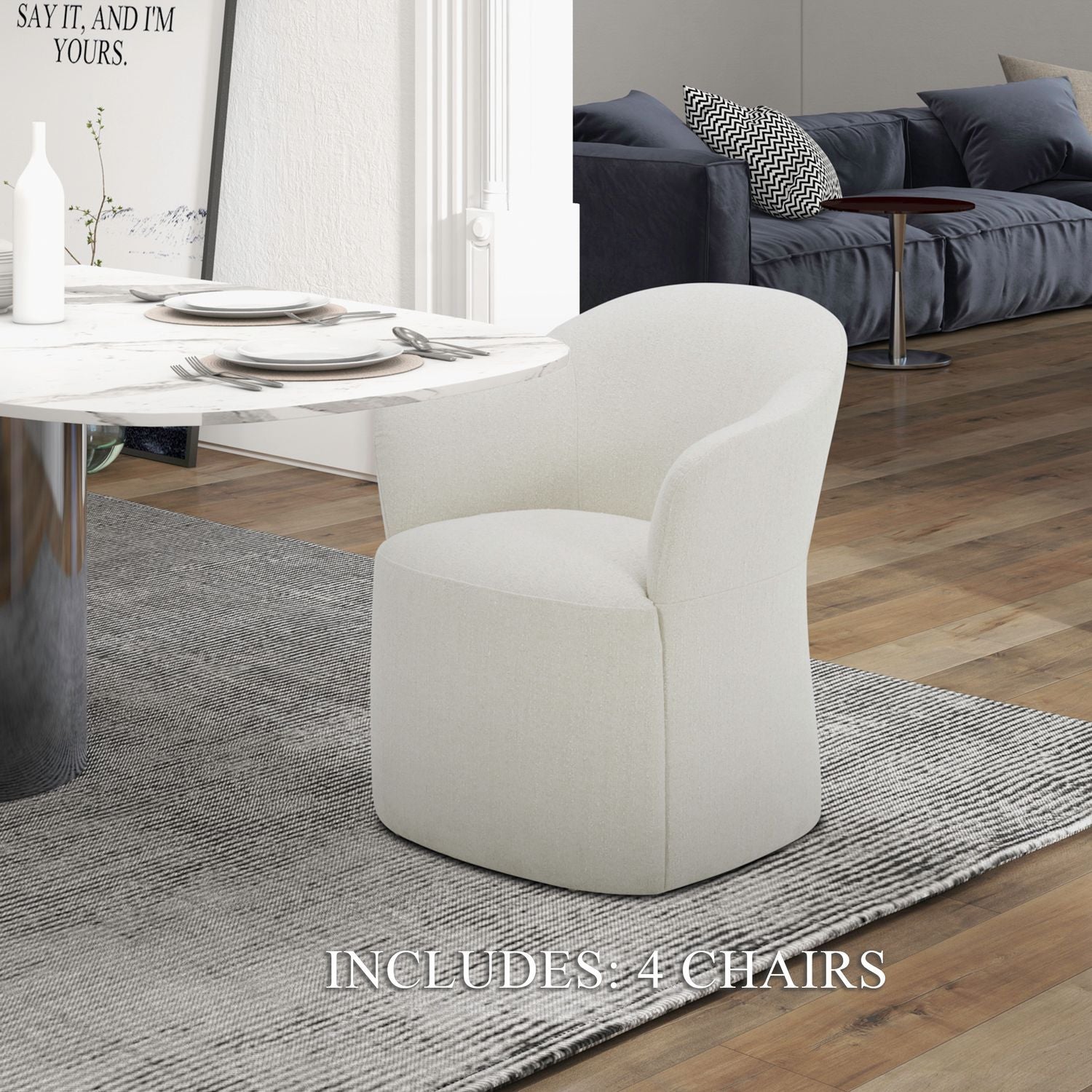 Accent Dining - Dining Chairs With Casters (Set of 4) - Hornell Furniture Outlet