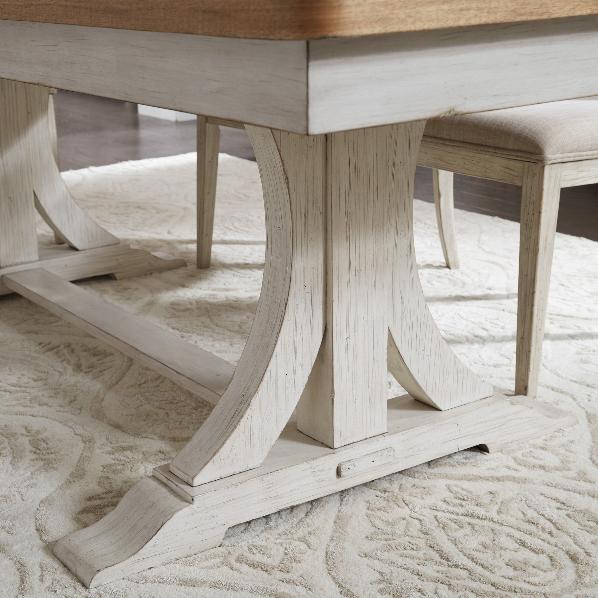 Farmhouse Reimagined - Trestle Table Set - Hornell Furniture Outlet