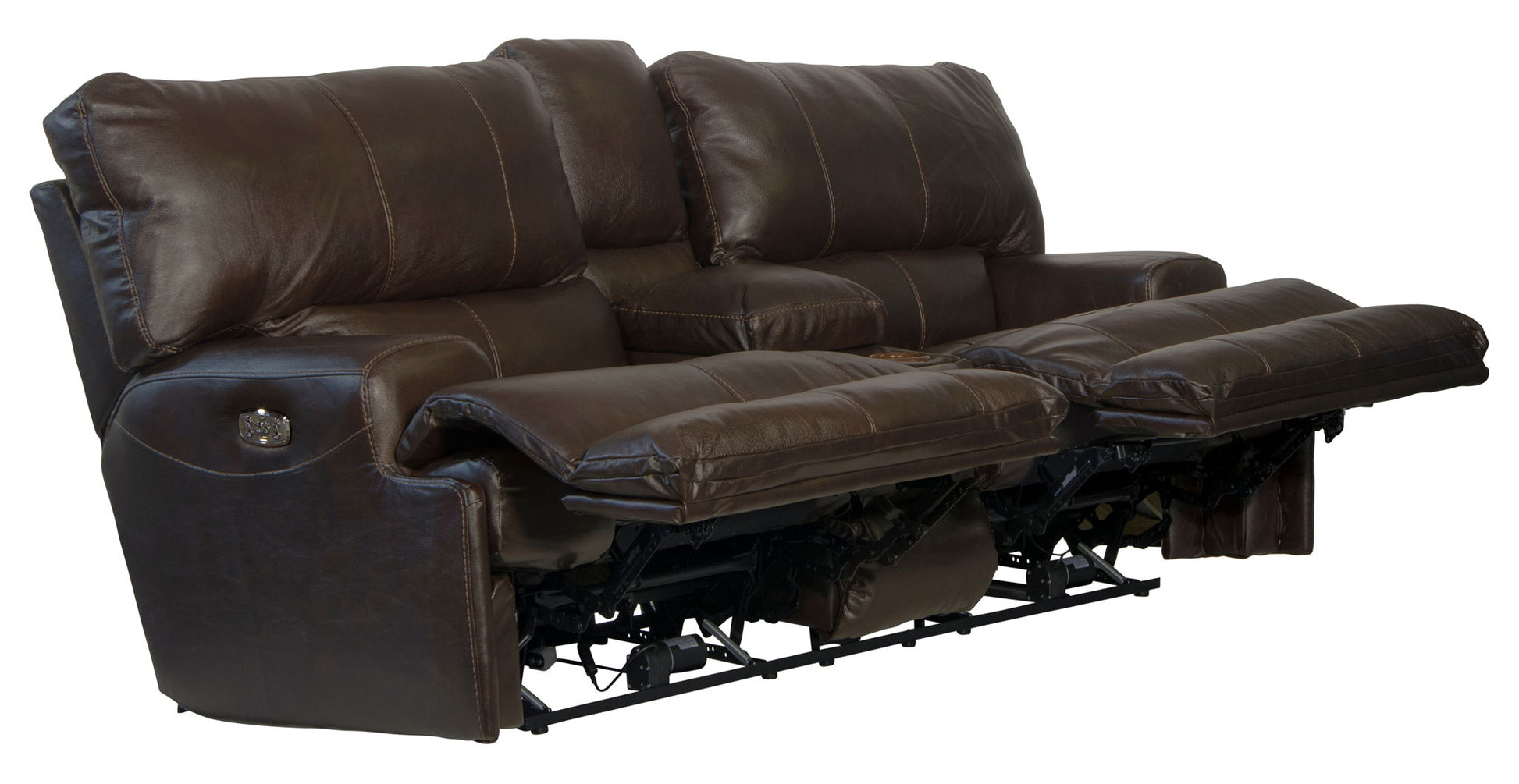 Wembley - Power Headrest With Lumbar Lay Flat Reclining Console Loveseat - Hornell Furniture Outlet