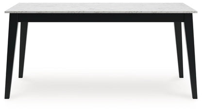 Jettaya - Black / White - Rectangular Dining Room Table - Hornell Furniture Outlet