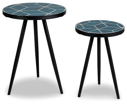 Clairbelle - Teal - Accent Table (Set of 2) - Hornell Furniture Outlet