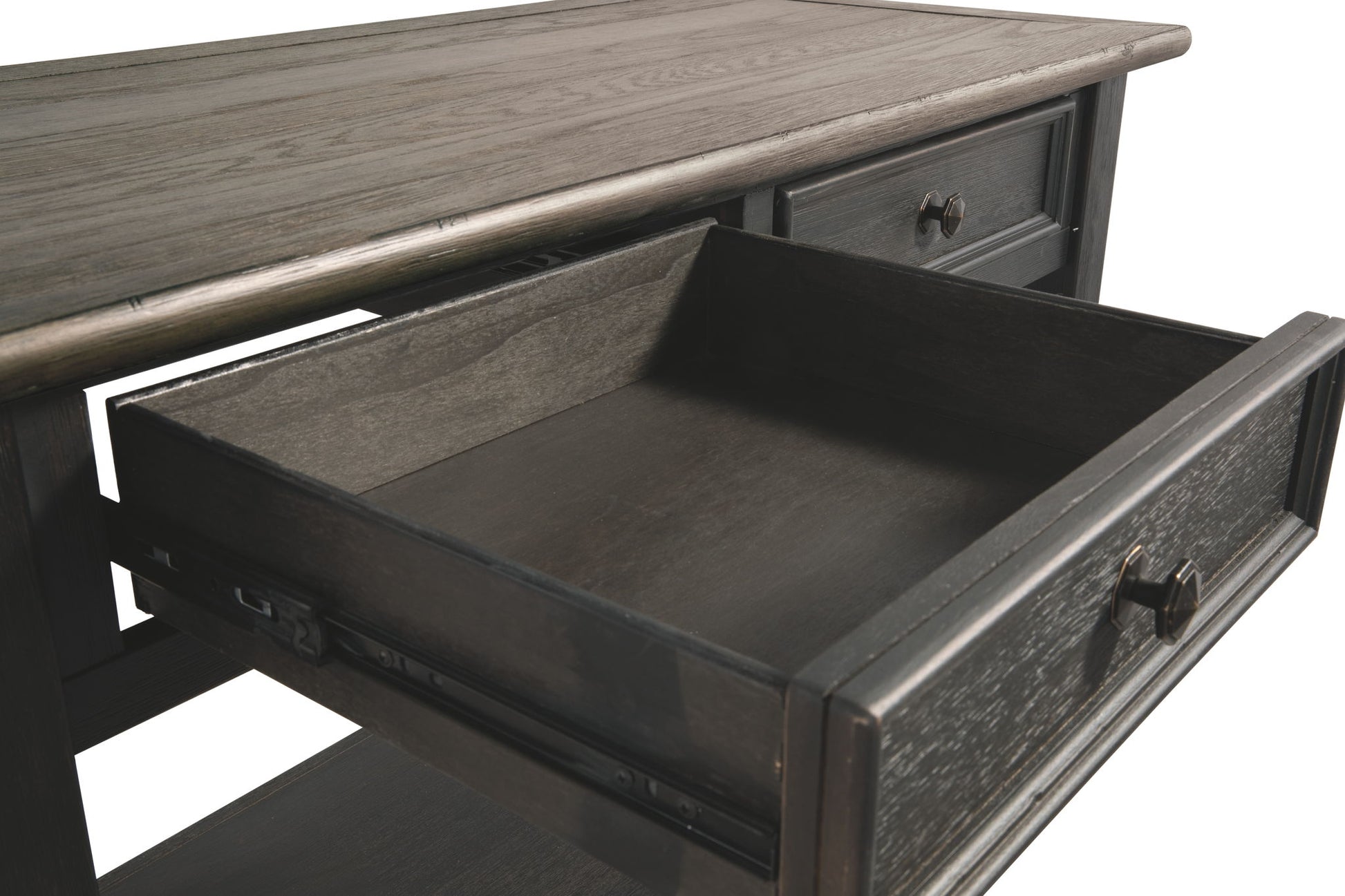Tyler Creek - Grayish Brown / Black - Sofa Table - Hornell Furniture Outlet