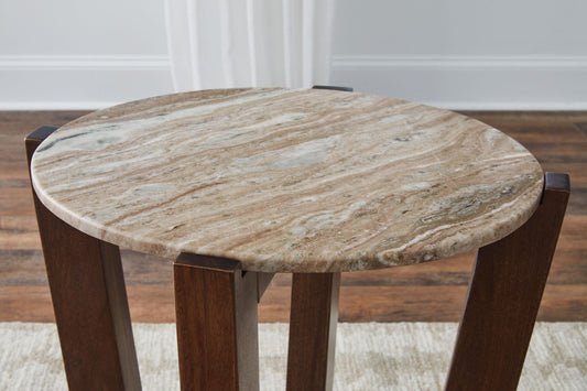 Tanidore - Warm Brown - Round End Table - Hornell Furniture Outlet