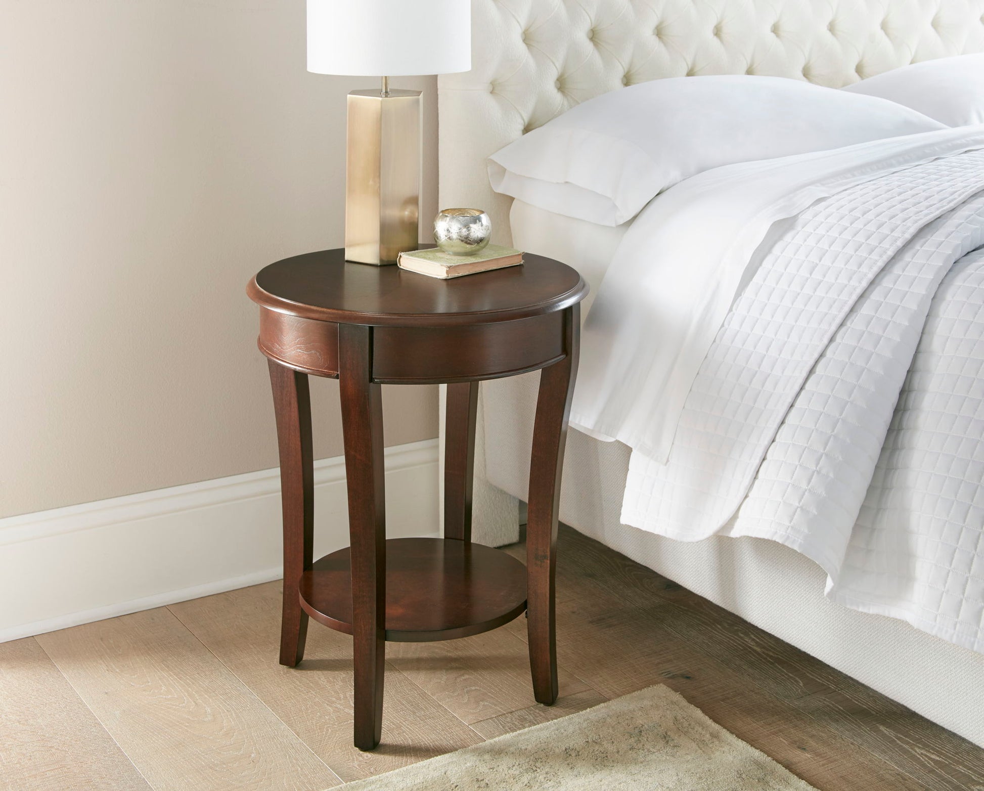 Troy - End Table 20" Round - Brown - Hornell Furniture Outlet