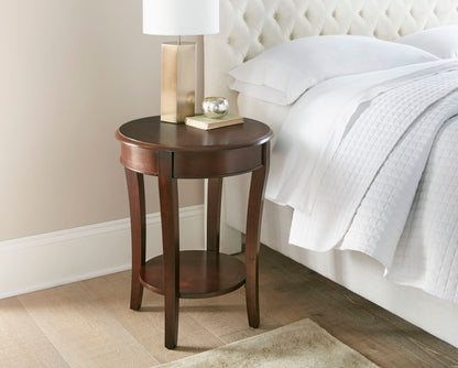 Troy - End Table 20" Round - Brown - Hornell Furniture Outlet