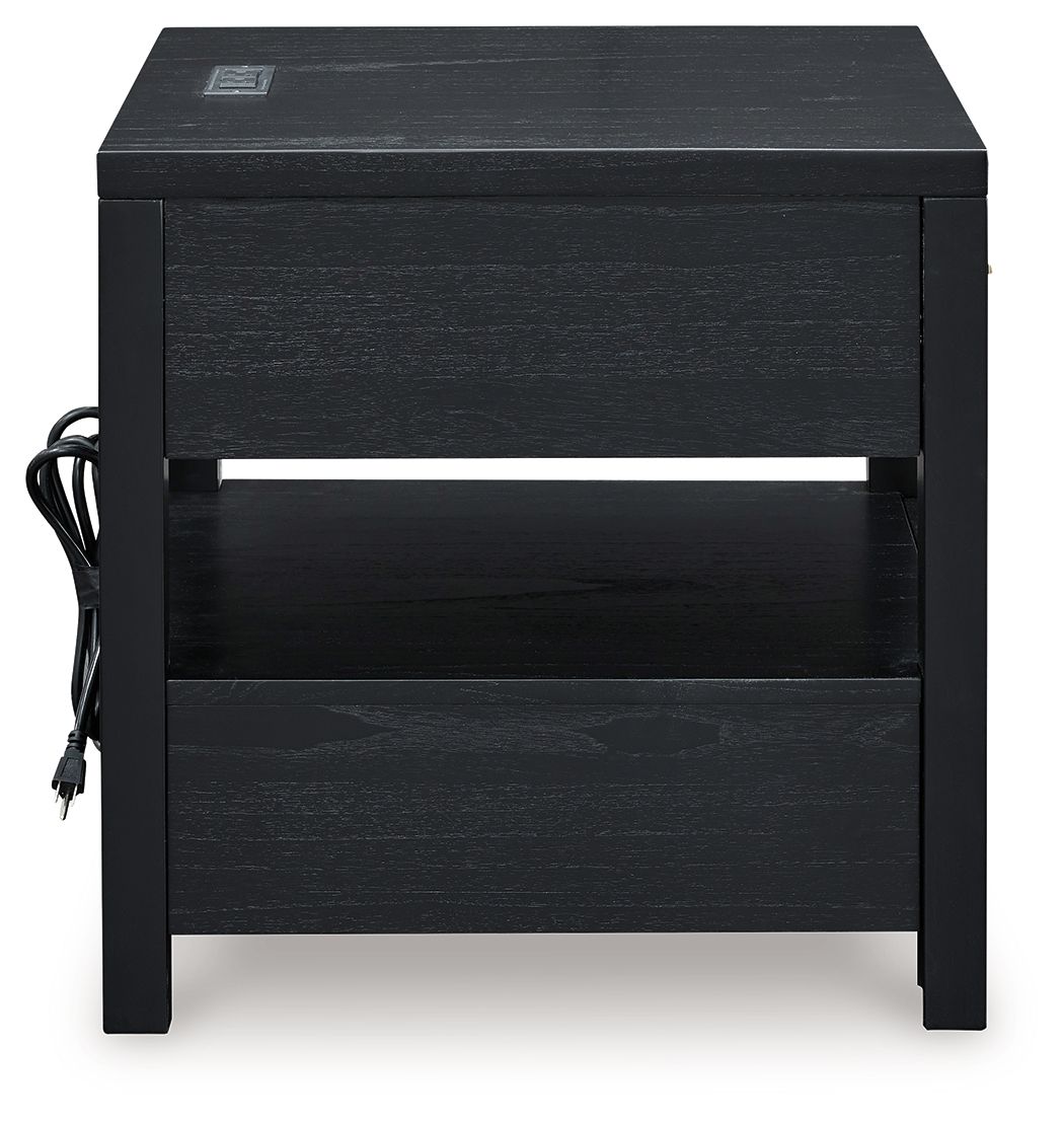 Winbardi - Black - Rectangular End Table - Hornell Furniture Outlet