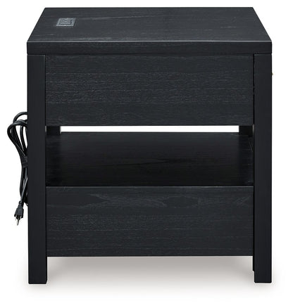 Winbardi - Black - Rectangular End Table - Hornell Furniture Outlet