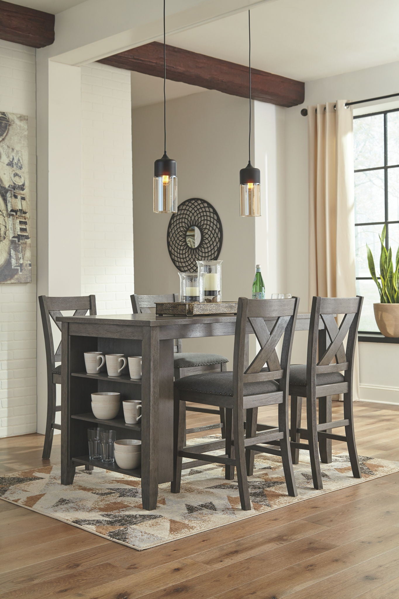 Caitbrook - Gray - Upholstered Barstool (Set of 2) - Hornell Furniture Outlet