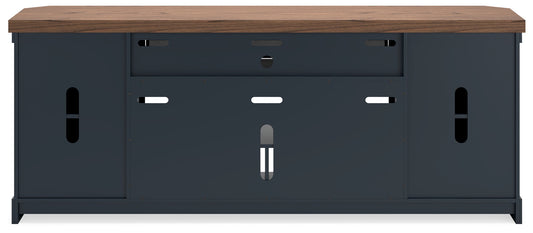 Landocken - Brown / Blue - XL TV Stand W/Fireplace Option - Hornell Furniture Outlet