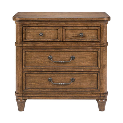 Harrison Heights - Nightstand With Charging Station - Sienna - Hornell Furniture Outlet