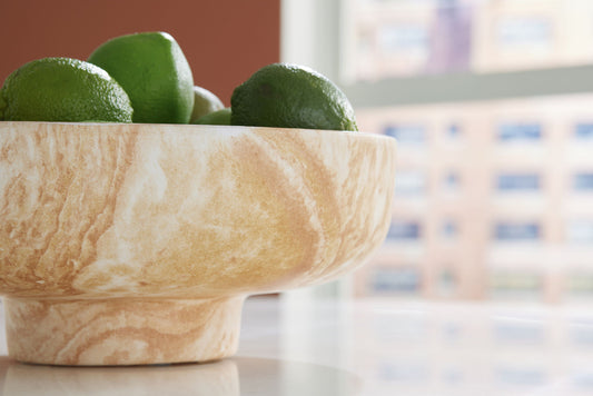 Cammen - Tan / White - Bowl - Hornell Furniture Outlet