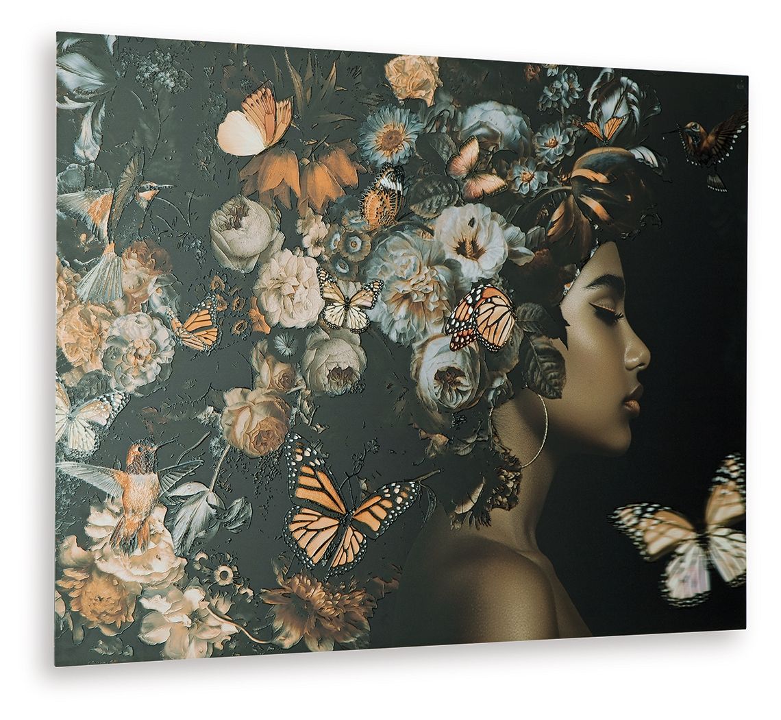 Valfer - Orange / Black / White - Wall Art - Hornell Furniture Outlet
