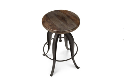 Sparrow - Round Setup Stool - Dark Brown - Hornell Furniture Outlet