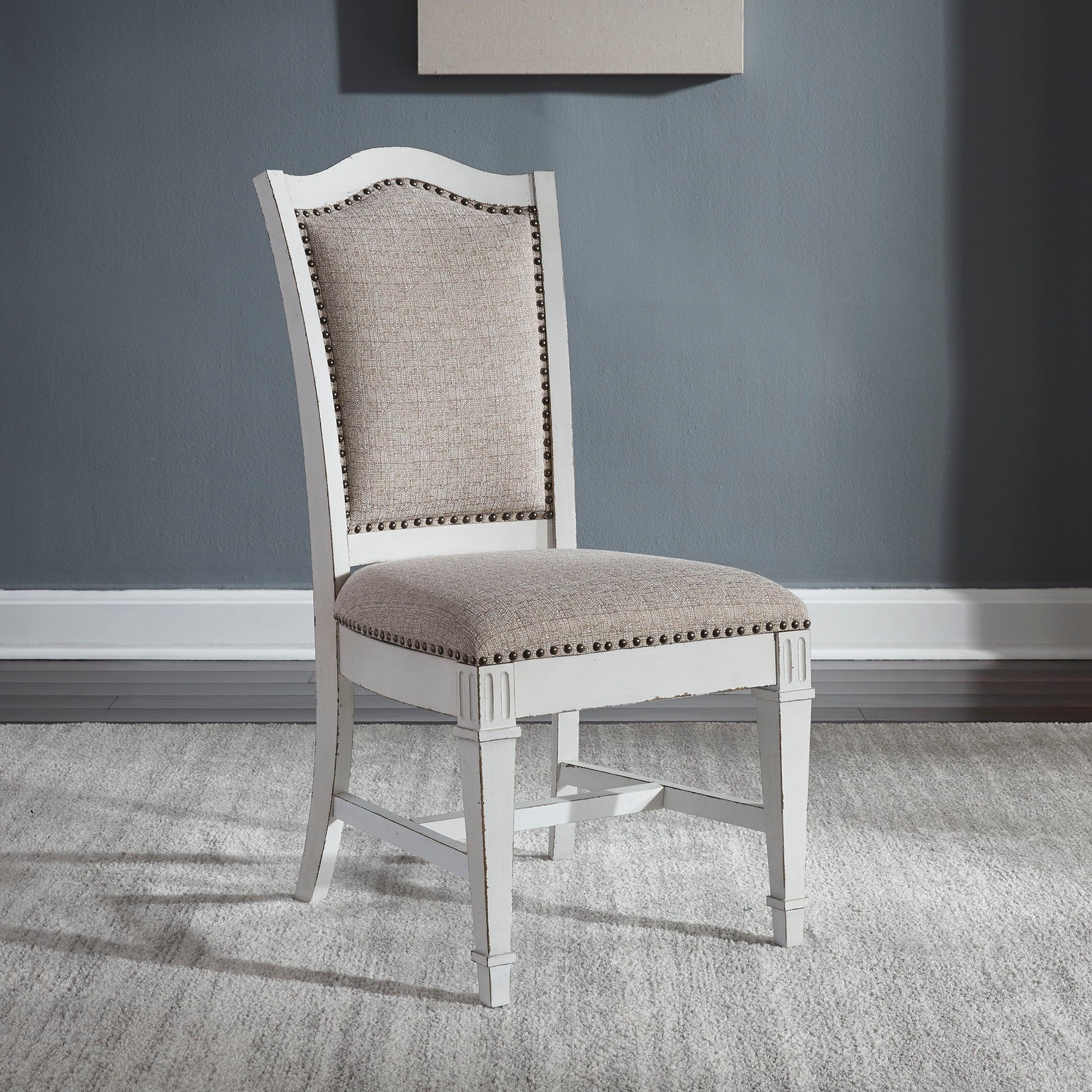 Abbey Park - Upholstered Side Chair - White - Hornell Furniture Outlet