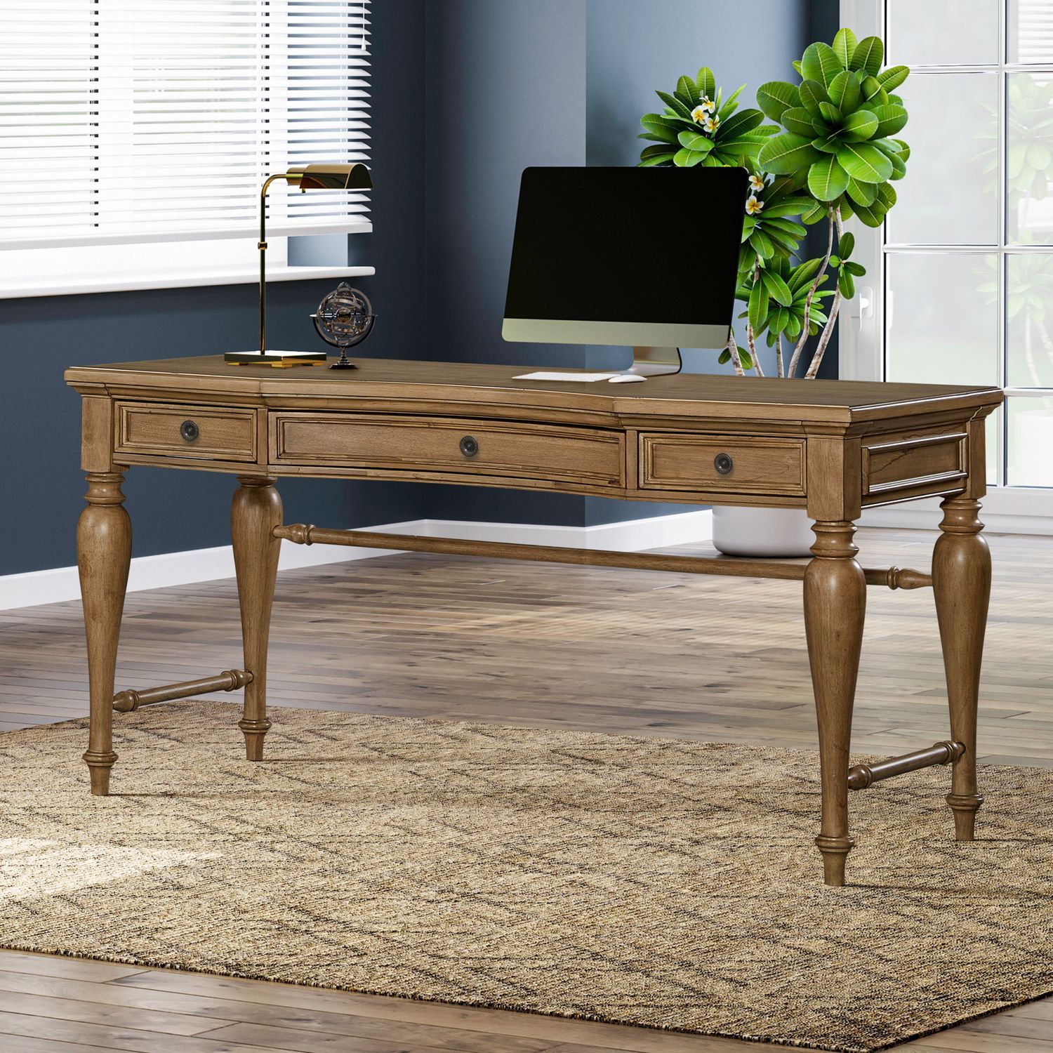Reynolda - Writing Desk - Camel Beige - Hornell Furniture Outlet